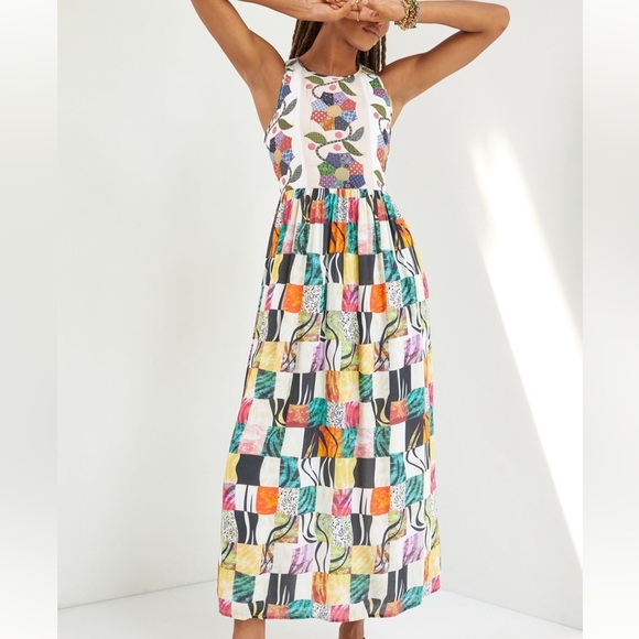 Anthropologie Dresses & Skirts - Let Me Be Quilted Patchwork Maxi Dress Anthropologie Sz L New With Tags Pockets!